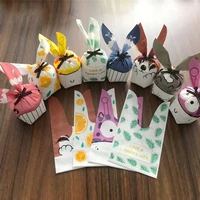 fanlus 10pcslot candy bags cute rabbit ear bags for biscuits christmas decoration snack baking package event party supplies