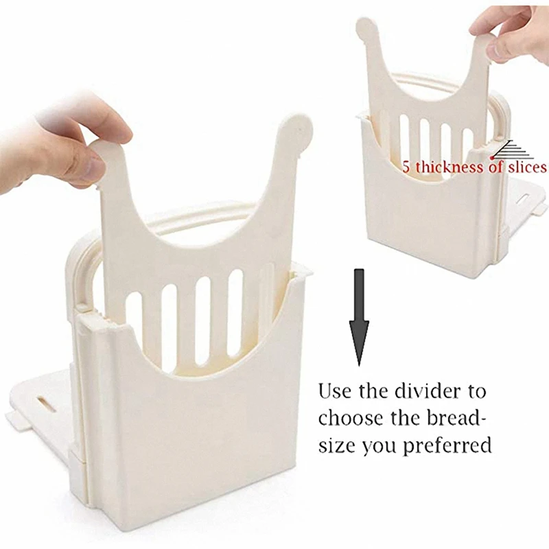 

Home Breakfast Bread Toast Slicer Foldable Bread Shredder with Bamboo Bread Slicer with Crumb Catcher Tray
