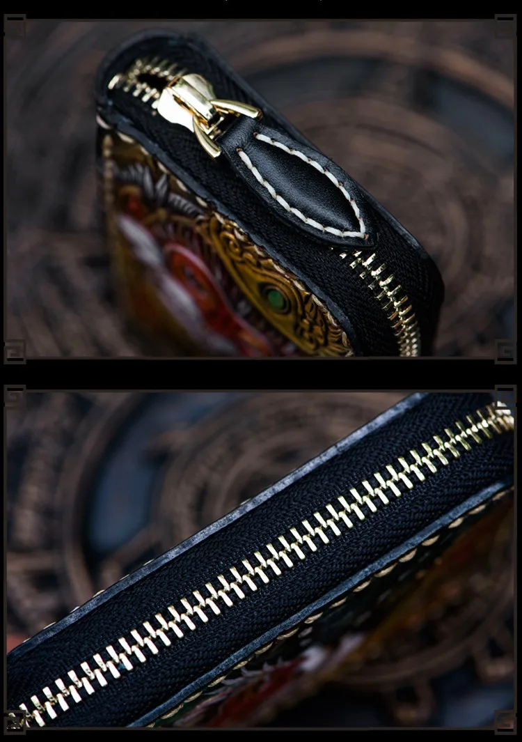 Мини-кошелек на молнии для мужчин и женщин Дамский бумажник из натуральной кожи с