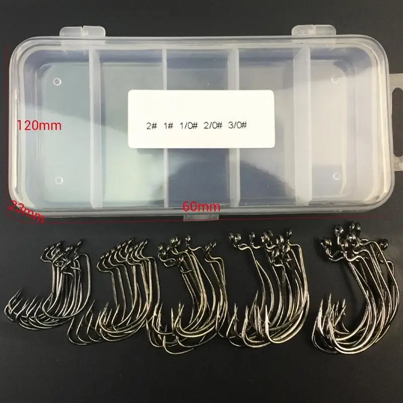 Крючки для рыбалки из углеродистой стали Wide Gap Crank Offset Fishhook для мягкого приманки, щука, карп, червь, 50 штук/лот.