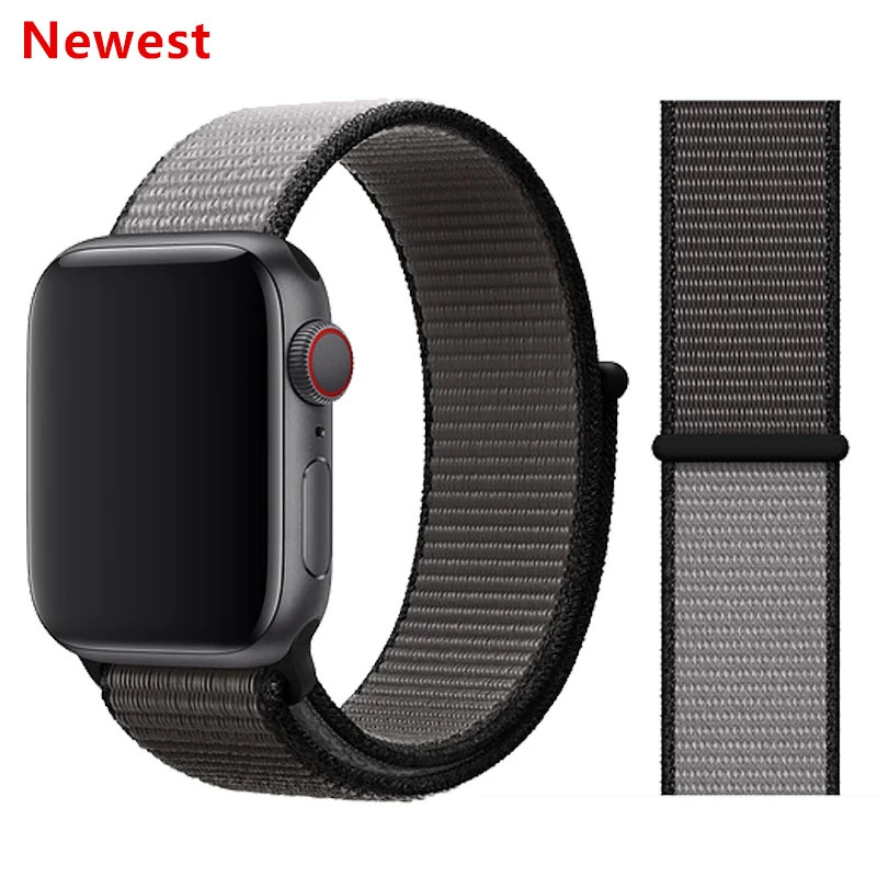 Anchor Gray Нейлоновый ремешок для Apple Watch 42 мм 38 мм iWatch 4 ремешка 44 мм 40 мм Браслет спортивная петля ремешок для часов ремень для часов дышащий 5 4 3 2 1 - Цвет ремешка: Anchor Gray
