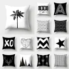 Черно-белый геометрический чехол для подушки 45x45 наволочка для дивана декоративные наволочки украшение дома из полиэстера наволочки