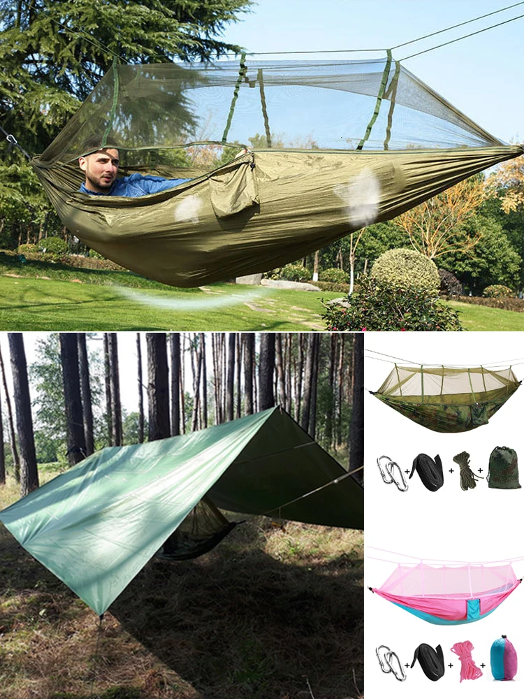 Горячая Распродажа Сверхлегкий гамак со встроенным модулем москитная сетка