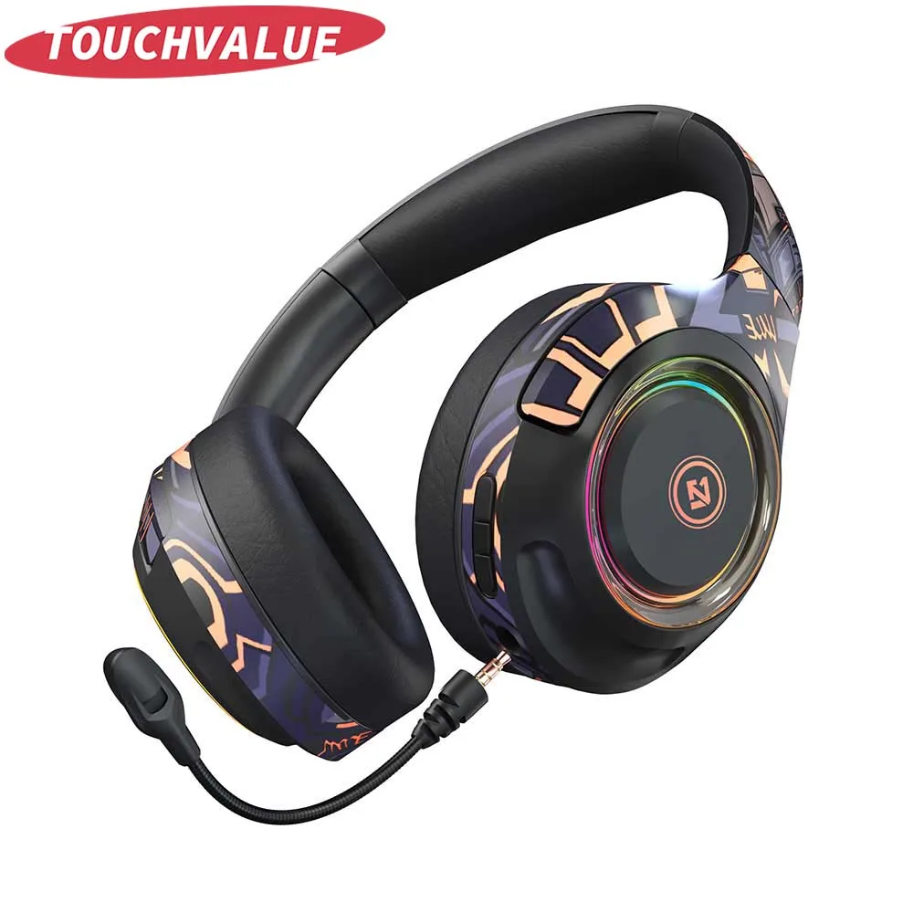 

Wireless Headphones Over Ear Headset Gamer Low Latency Lighting Lightweight Foldable Portable Design Earphones With Microphone