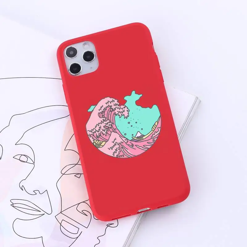 

The Big Wave of kanagawa Phone Case Candy Color for iPhone 6 7 8 11 12 s mini pro X XS XR MAX Plus