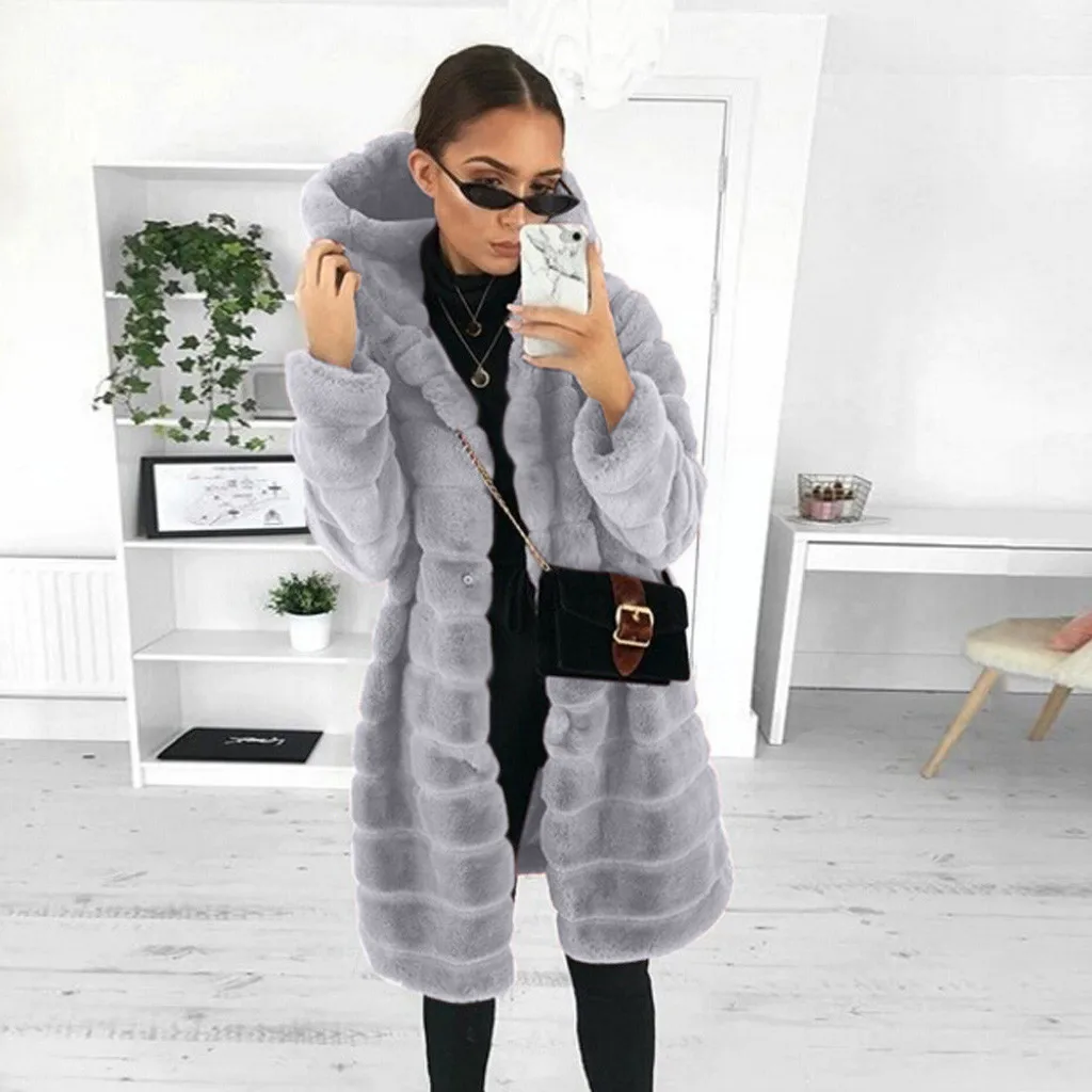 

Fur Jackets Womens Faux-fur' Gilet Vest Long Sleeve Waistcoat Body Warmer Jacket Coat Outwear Casual Coat Solid Overcoat Jackets