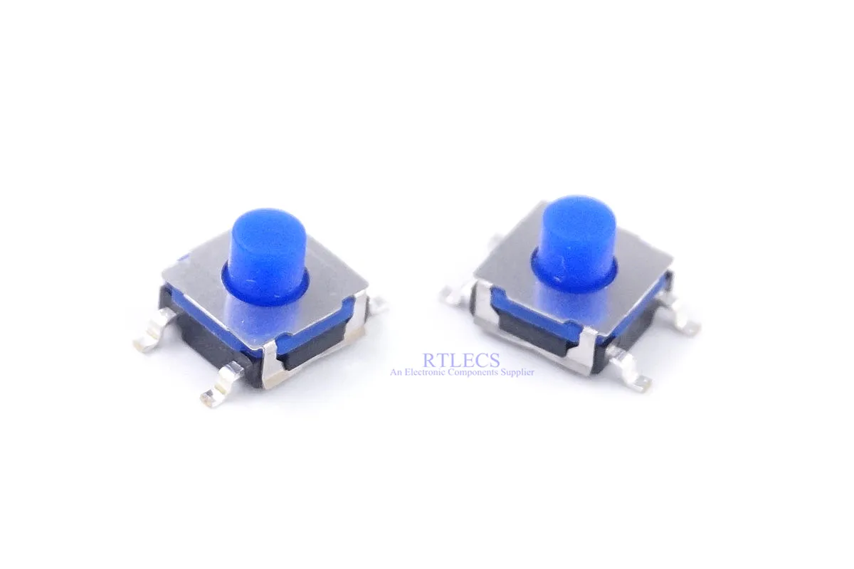 50 pcs IP67 washable Tactile Switch 6.2x6.2 mm Tact Soft Feeling Silicone Button SMD Normally Open SPST Waterproof Momentary |