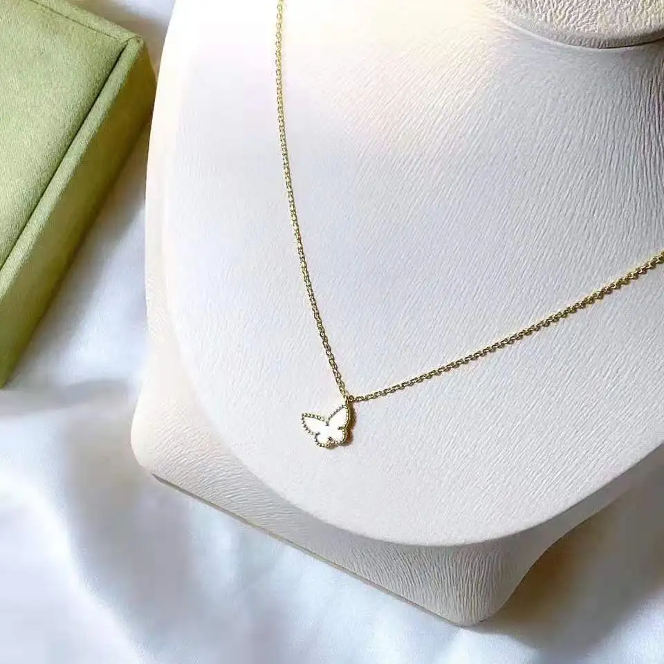 

Original White Fritillary Mini Butterfly Necklace