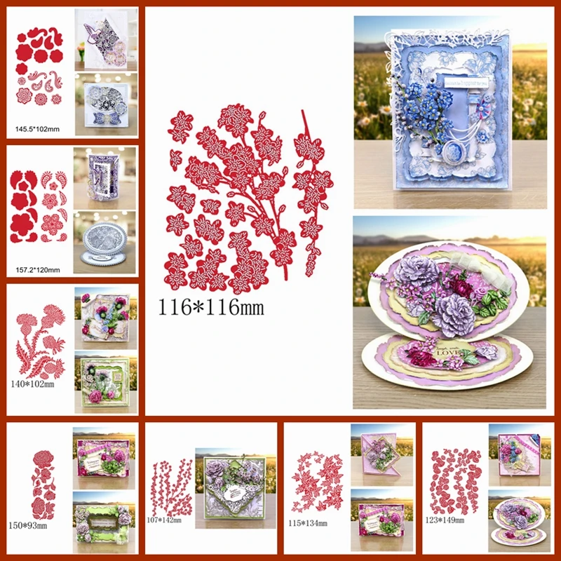 Разные виды цветов кружева узора Листьев металлические Вырубные штампы сделай