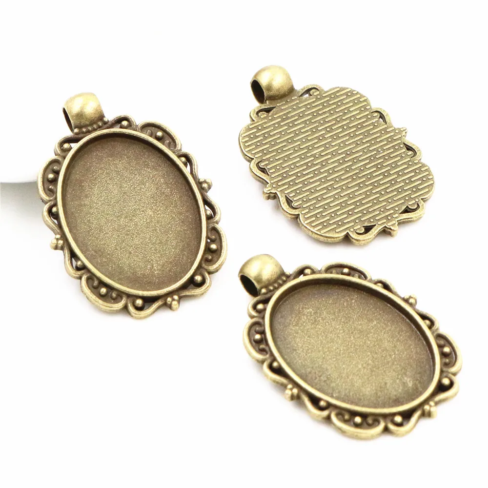 10 шт. 18x25 мм Внутренний размер Античная Посеребренная бронзовая и черная