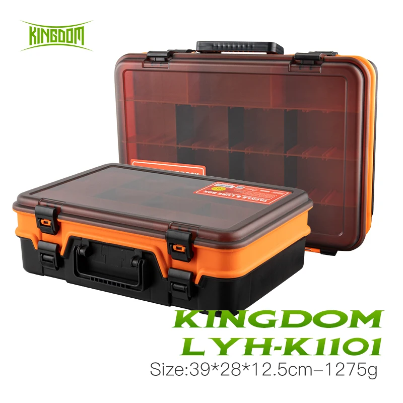 

Kingdom Fishing Tackle Boxes Large Capacity High Strength Double Layer Multifunctional Portable Reel Line Lure Tool Storage Box