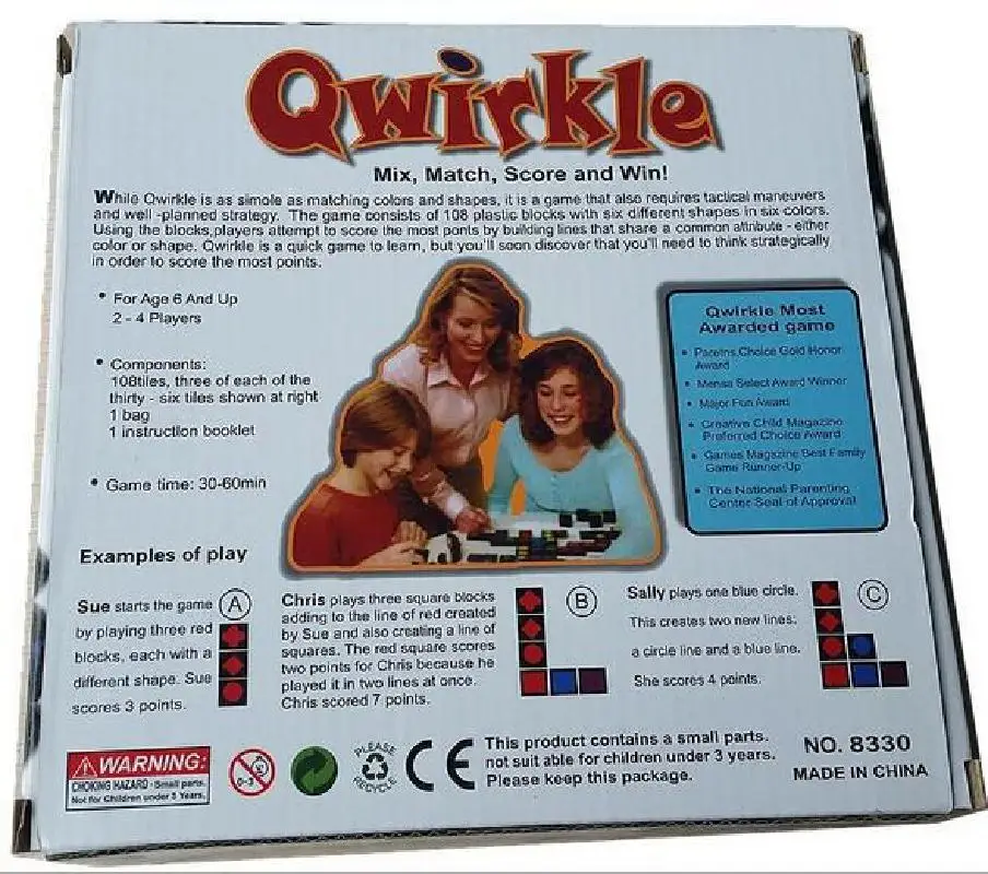 

New Qwirkle Wooden Chess Parent-child Interactive Game Toys Educational Educational Toys for Children And Adult Toys