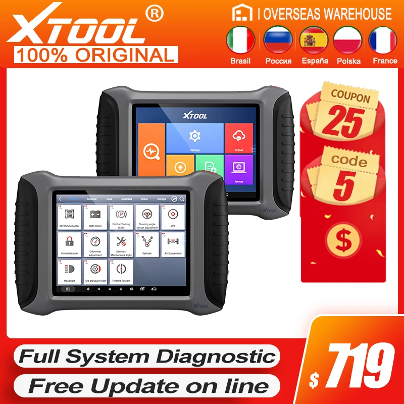 Автомобильный диагностический сканер XTOOL A80 OBD2 инструмент для полной диагностики