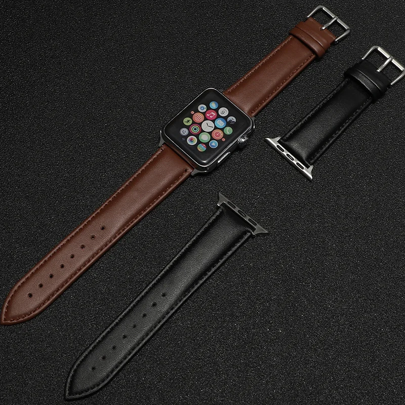 Ремешок из воловьей кожи ручной работы для Apple Watch 42 мм 38 серия 5/4/3/2/1 спортивный