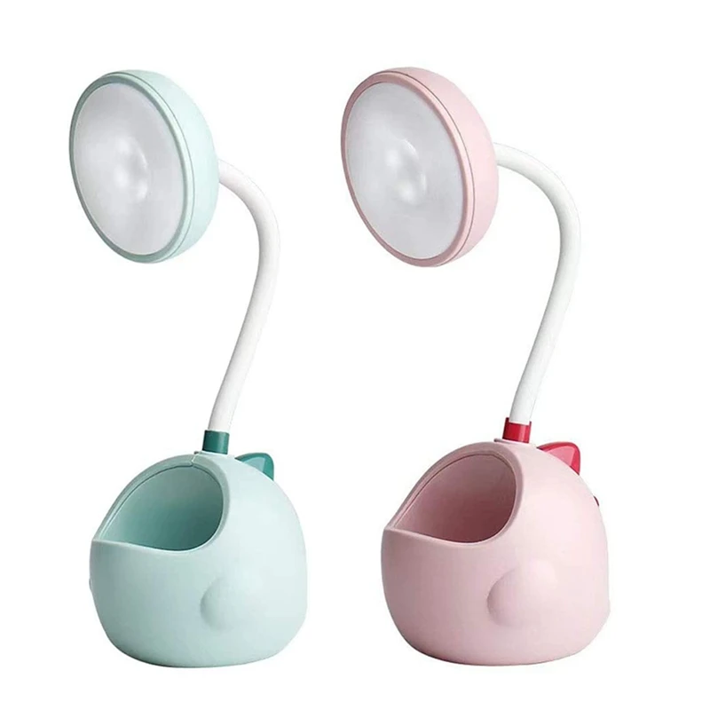 

Desk Lamp, Dinosaur Cute Table Lamps with USB Charging Port & Pen Holder, Bedside Night Light for Reading Lamp