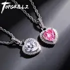 TOPGRILLZ 6 цветов ожерелье с подвеской в виде сердца высокого качества с кубическим цирконием, модные ювелирные изделия в стиле хип-хоп, подарок для женщин