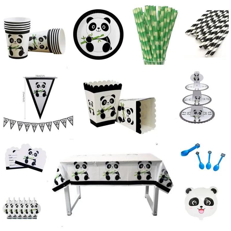 Лидер продаж набор скатертей с рисунком панды из искусственной кожи для вечерние