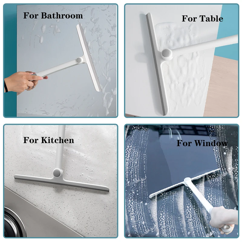 Window Washing Brush Glass Wiper Blade Cleaner With Long Handle Double-Sided Rotating Silicone Squeegee Household Cleaning Tools | Дом и сад