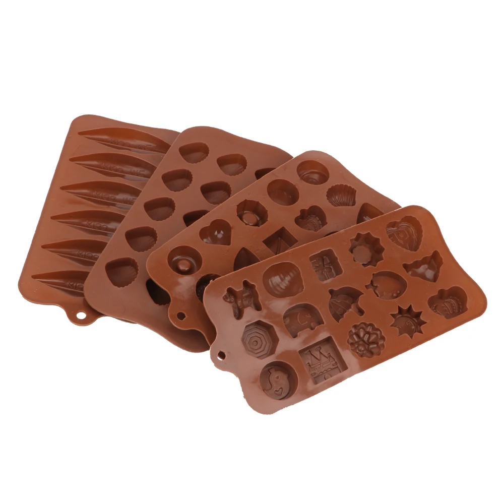 

3D Chocolate Baking Tools Silicone Cake Fondant Jelly Biscuit Mold Bakeware Various shapes Chocolate Candy Sugar Mold DIY