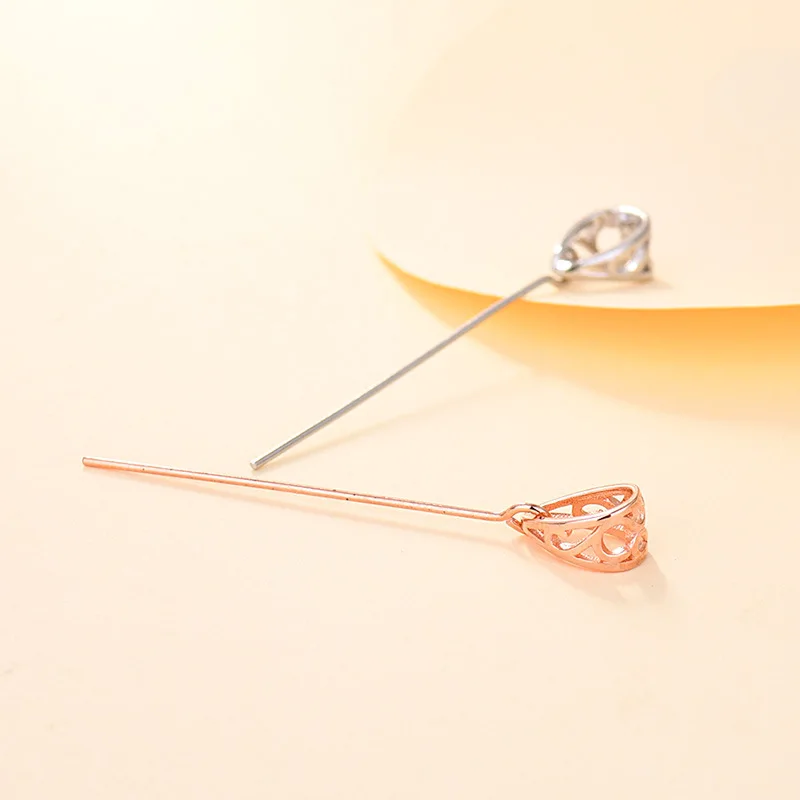 S925 Sterling Silver Pendant Buckle DIY Accessories Clip Buckle Inlaid With Jade And Amber Oblique Hole 9 Character Pin Buckle