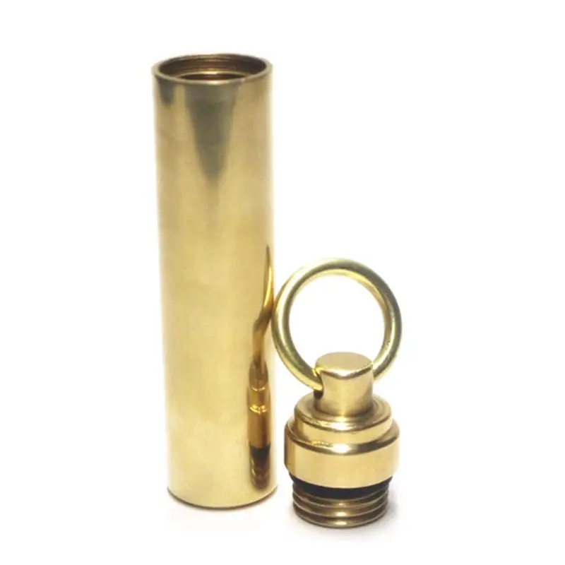 

Waterproof Pocket Toothpick Holder Seal Bottle Eco-Friendly Brass Portable Pill Case Container For Travel U2JD