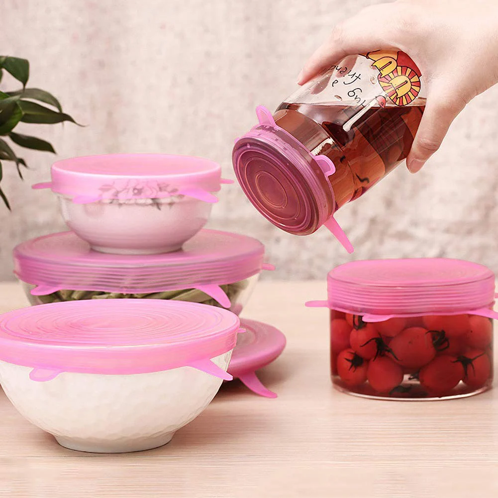 6 шт силиконовая эластичная еда в холодильнике свежая чаша крышка защита