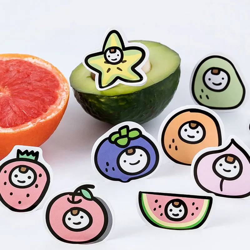 45 шт./кор. милая бумага с фруктовыми головками мультяшное Украшение diy скрапбук