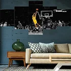 5 шт., настенные постеры на холсте с изображением баскетбольной звезды