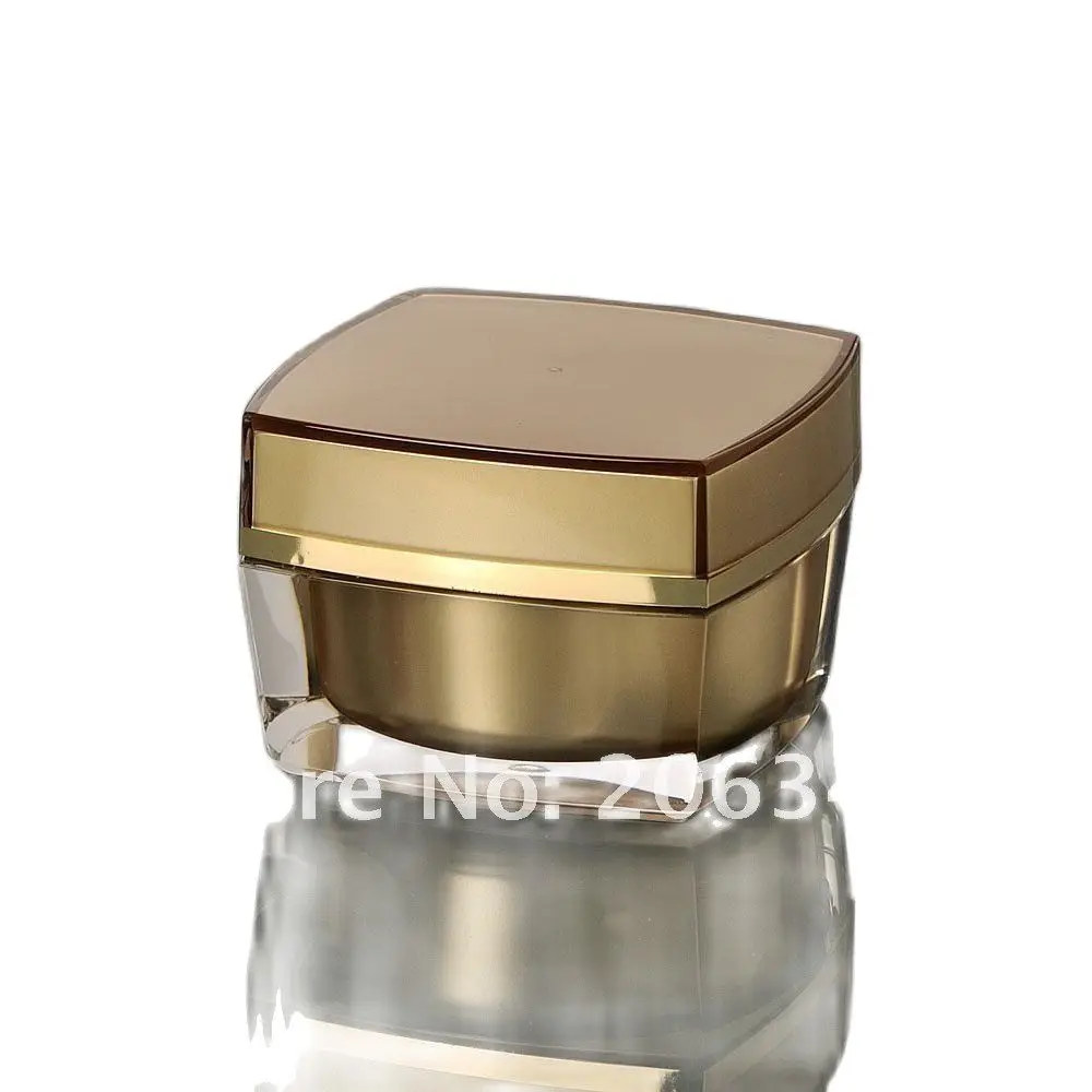 

30 г золотая акриловая квадратная банка для крема, косметическая банка