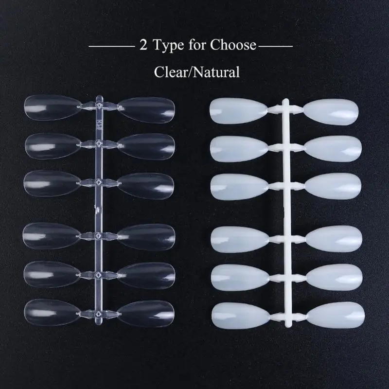 120 Tips False Fake Nail Art Sticks Polish Color Card Plastic Practice Chart Palette Training Display Board Tools Clear Natural | Красота и