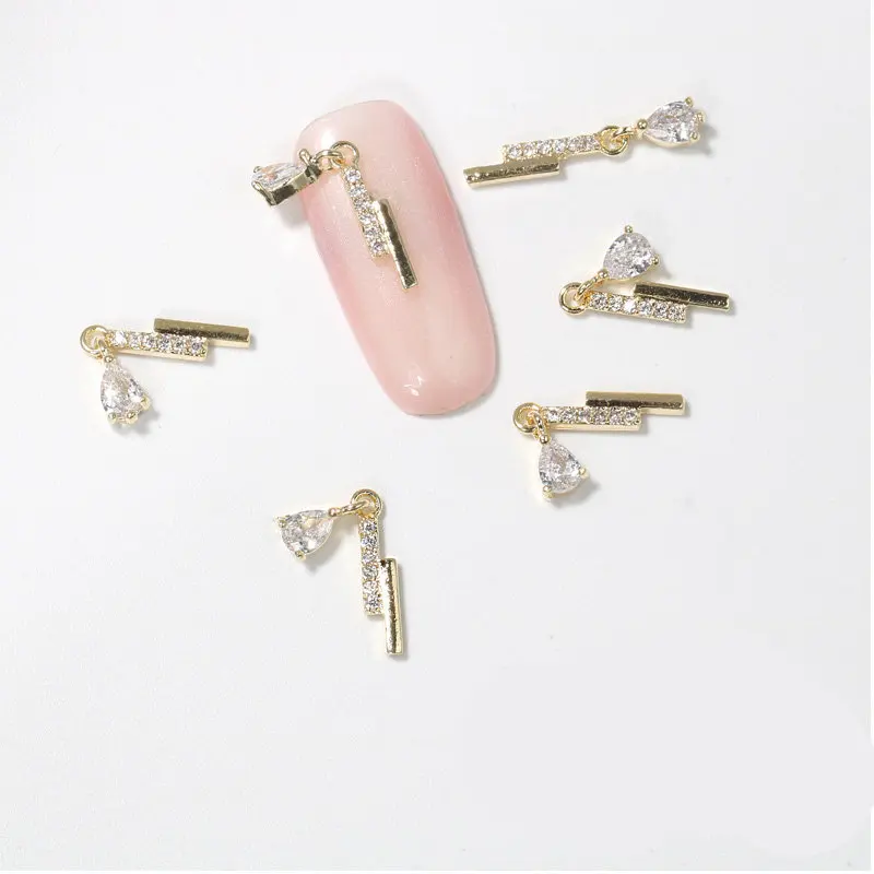 5pcs/lot Pendant/wings/Ring 3D Alloy Nail Art Zircon metal manicure nail accessories Jewelry DIY Decoration charms | Красота и
