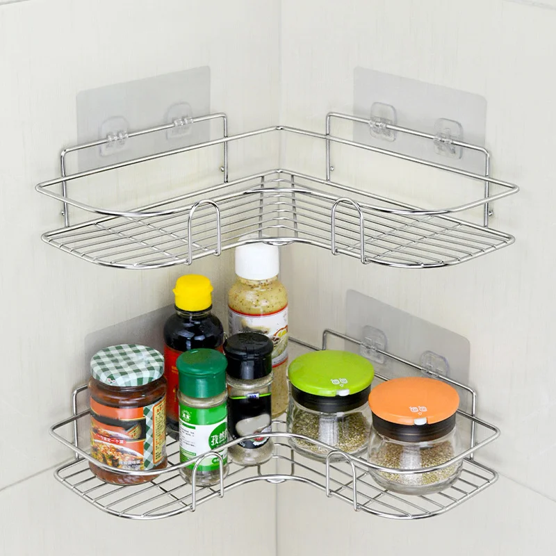 

Shower Hanging Basket Metal Stand Iron Corner Storage Shelf Wall Mounted Drain Rack Organizer Home Bathroom Kitchen Accessories