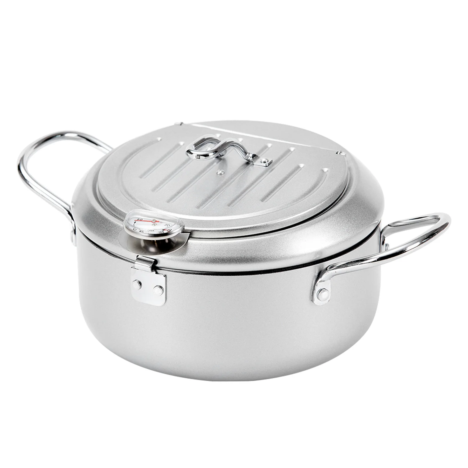 

Restaurant Tempura Deep Fryer Lid With Thermometer Cooking Tool Carbon Steel Kitchen For Induction Cooker Non Stick Easy Clean