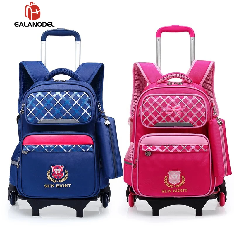 

Children's Bags School Backpack Trolley Wheeled Bag 6 Round Waterproof Nylon - Bag Fashion Children's Bag Mochila Escolar