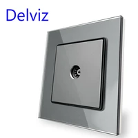 delviz cable tv wall socket universal tv cable interface86mm86mm uk standard square panel high strength tempered glass panel
