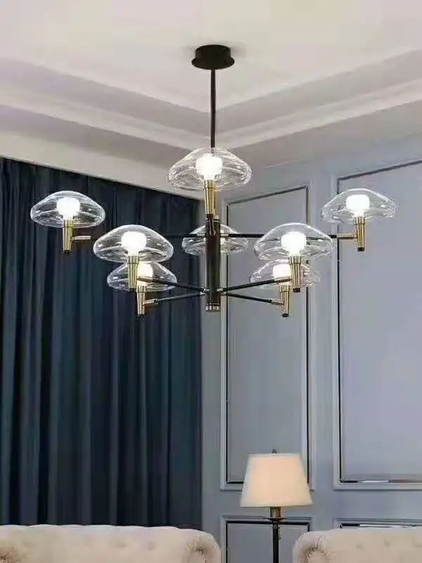 

Nordic Post-modern Jellyfish Pendant Lights Glass Wrought Iron Pendant Lamp Minimalist Luxury Lamp for Living Dining Room Hotel