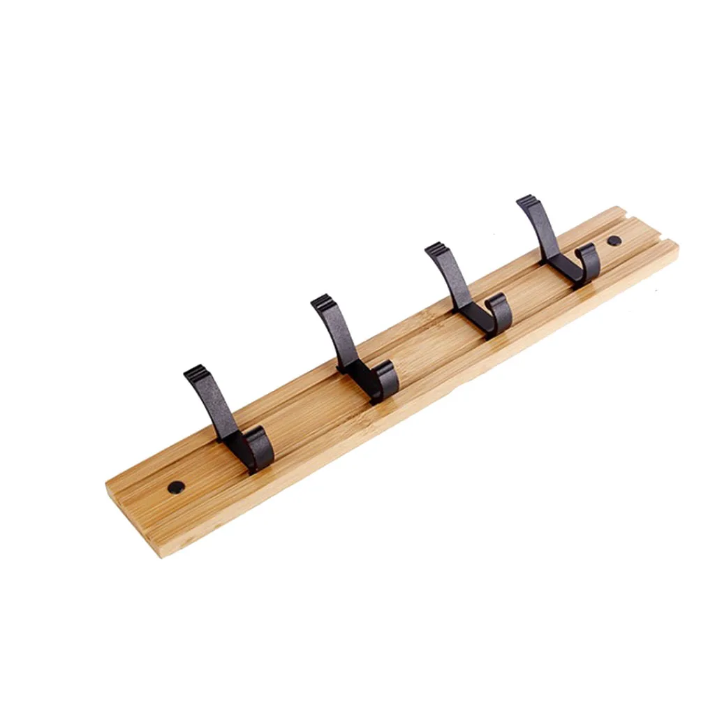 

Coat Rack Mobile and Fexible Bamboo Modern Wall Mounted Door Hat Hook for Entryway Hall Bedroom Bathroom