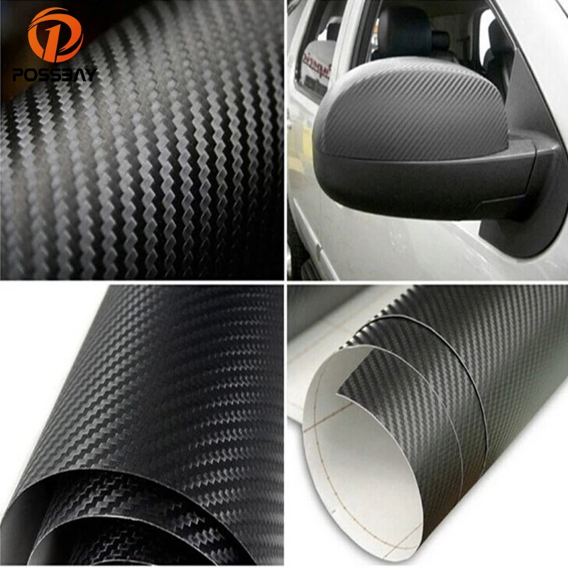 

POSSBAY Carbon Fiber Car Stickers Vinyl Car Wrap Sheet Roll Film Auto Decals 60x500cm Motorcycle Car Styling Accessories