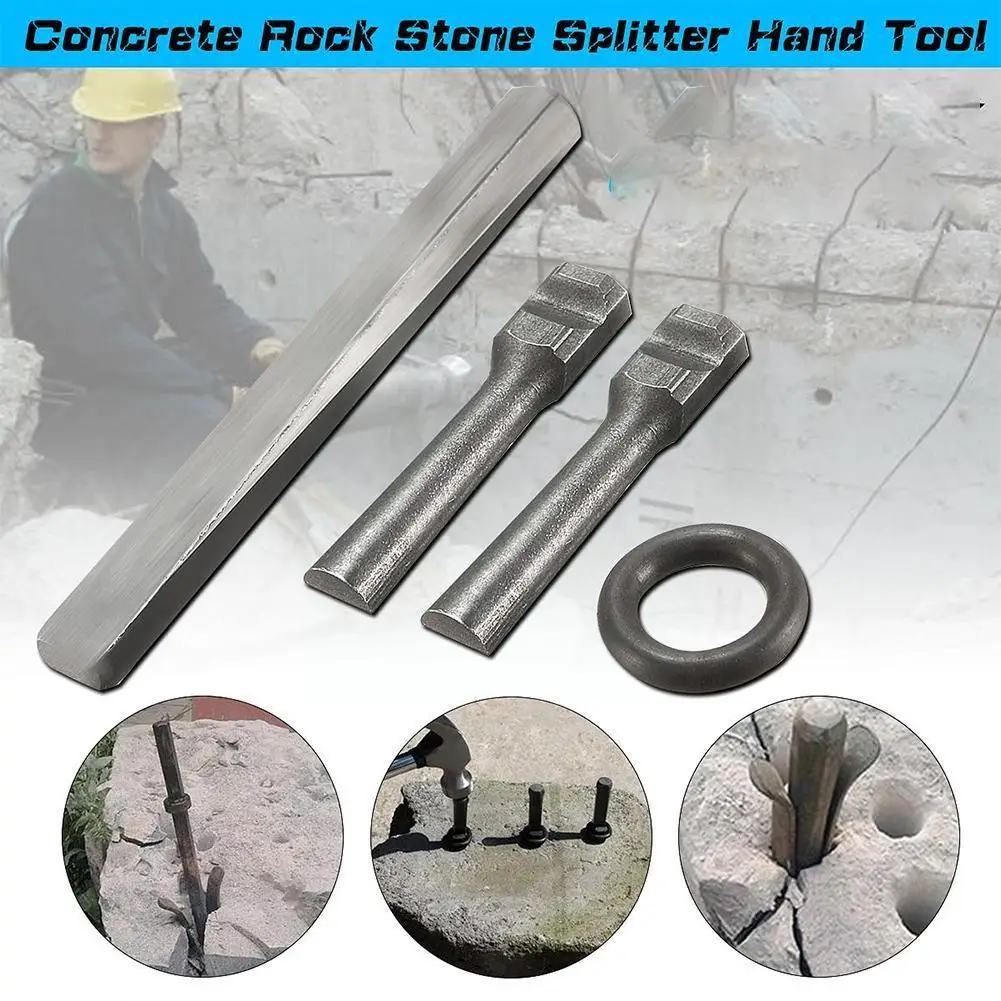 

16/18mm Stone Splitter Plug Wedges Feather Shims Concrete Marble Splitter Tools Stone Rock Hands Separating Concrete Rock E4J4