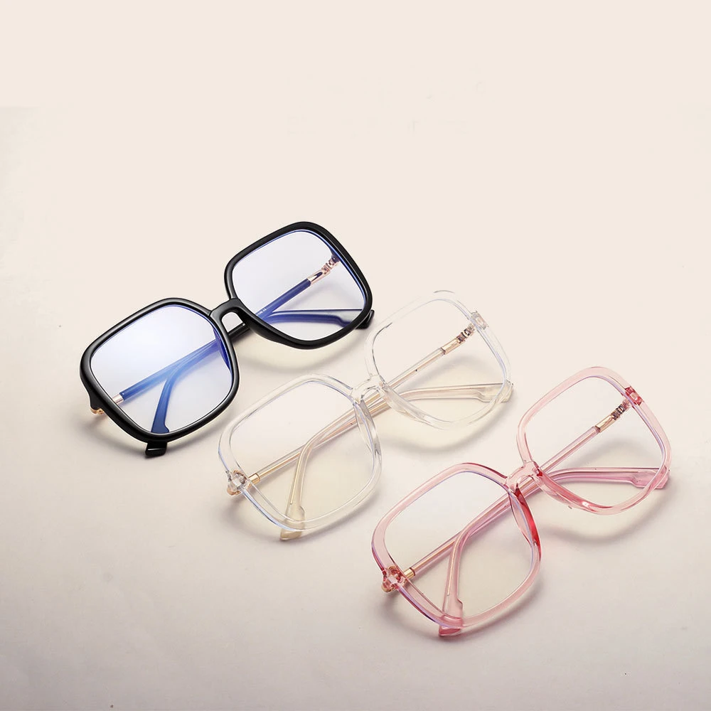 

blue light glasses frame computer glasses spectacles Big Square transparent female women's eyeglasses frame 2019 Optical frames