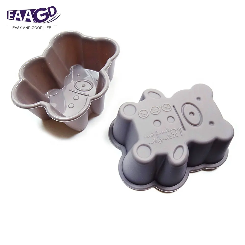 2 шт./лот силиконовая форма для выпечки тортов с милым медведем чашки маффинов