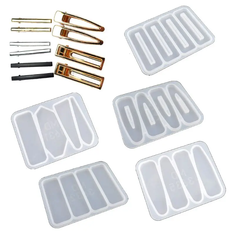 

Barrette Hair Clip Epoxy Molds Hair Pin Casting Molds for Making Keychain Jewelry Casting Mold Tools Silicone Resin Molds
