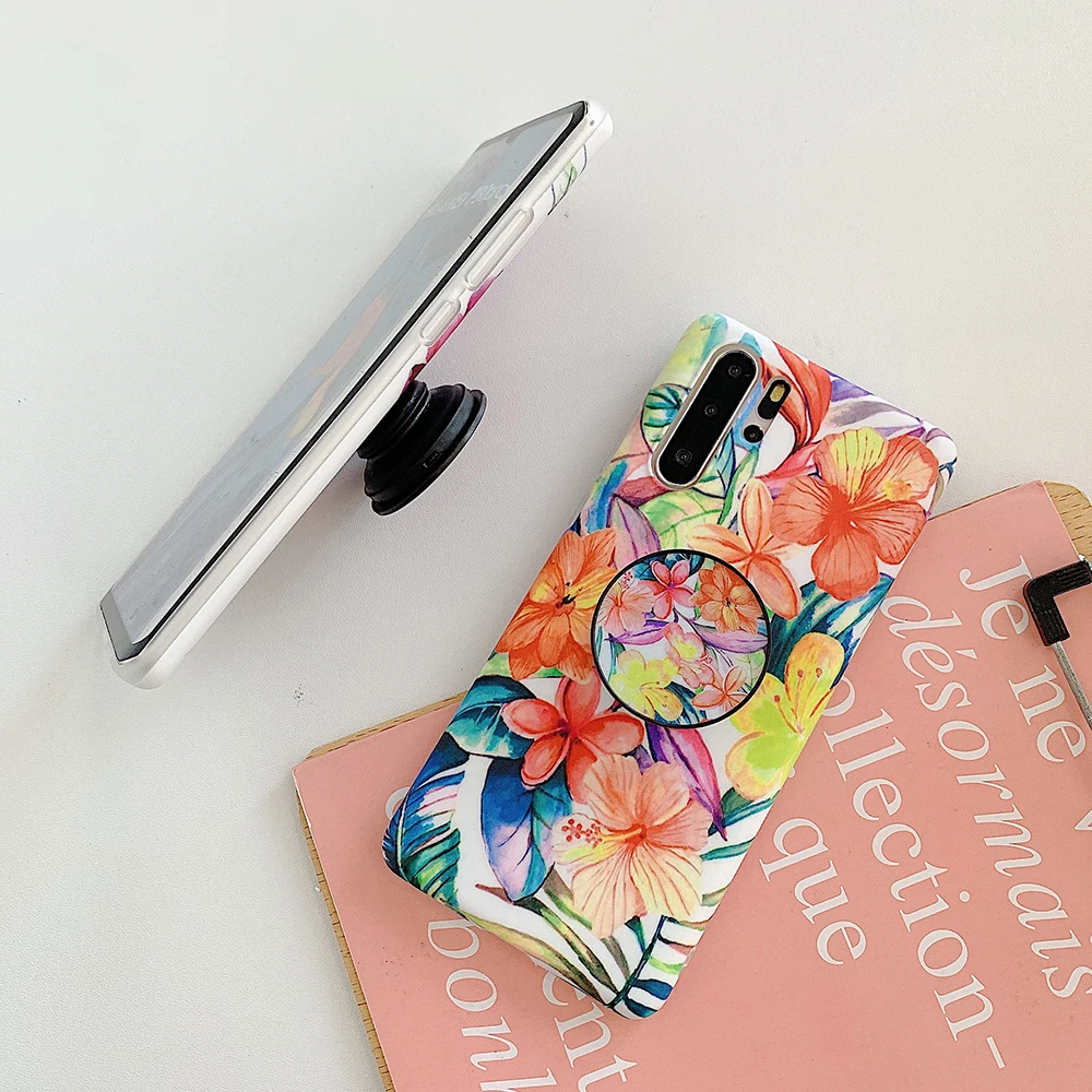 Винтажный чехол для телефона LOVECOM с цветочным рисунком и листьями подставка