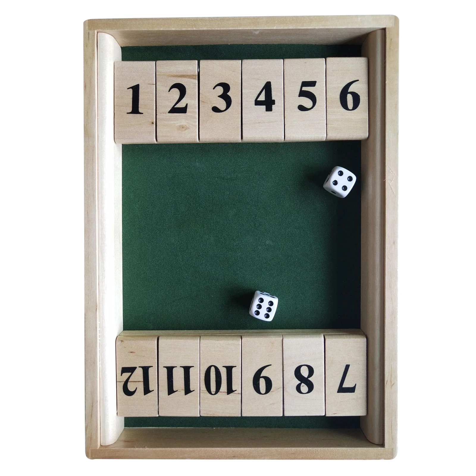 

12 Numbers Shut The Box Board Game with Dice Bar Drinking Party Family Porch Games