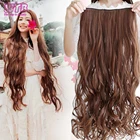 Синтетические накладные волосы WTB, 50 см, 60 см, 70 см, 80 см, 100 см, с 5 зажимами, натуральные, цельные накладные шиньоны коричневого и черного цветов