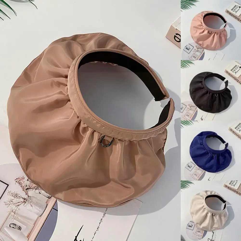 

Womens Roll Up Visor Cap Sun Hat Shell Shaped Sun Visor Headband Wide Summer Hat Foldable Lightweight Beach Brim Hats C9K5
