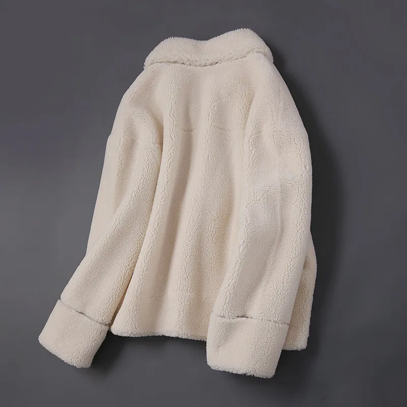 

Quality Lamb Hair Women's Autumn And Winter Clothes Jacket Fur Pure Color Single-breasted Fashion Casual Ladies New Style B006