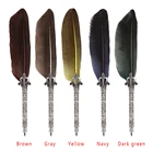 1 комплект многоцветный ретро гусиное перо для чернильницы Турция перо косой + 5 наконечников + подарочный набор ручек приспособления для офиса и школы