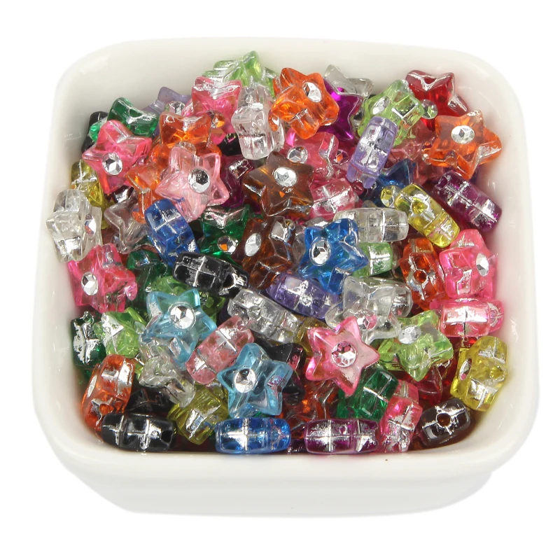 100 шт прозрачные звезды Стразы акриловые бусины для изготовления ювелирных