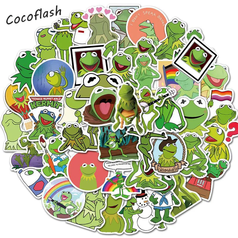 10/50Pcs/set Kermit The Frog Cartoon Puppet Waterproof Stickers For Bicycle Skateboard Phone Case Toy Laptop Luggage Kids DIY